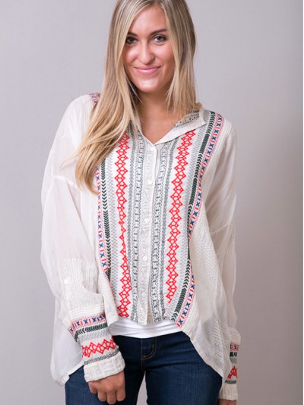Johnny Was Melvin Embroidered Button Down